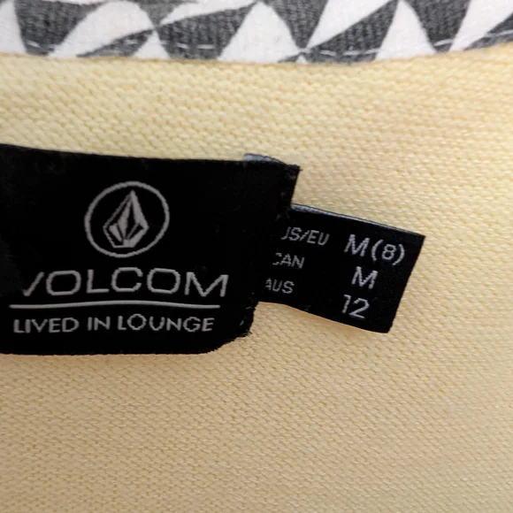 Volcom Light Yellow Hoodie with Drawstring - Picture 2 of 4